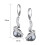 Gray Pearl Dangle Earrings White Gold Plated Leverback 2