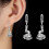 Gray Pearl Dangle Earrings White Gold Plated Leverback 3