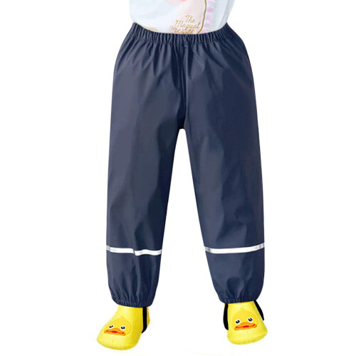 Kids Rain Pants Waterproof Full-Length Lightweight 2