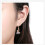 Gray Pearl Dangle Earrings Rose Gold Plated Leverback 2
