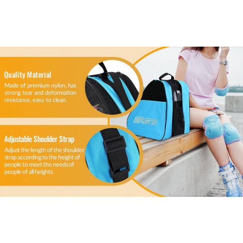 Roller Skates Bag Pink Breathable Large Capacity 2