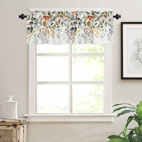 Sage Green Eucalyptus Window Valance Rod Pocket Privacy 1