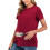 Maternity Top Solid Color Short Sleeve Casual 5