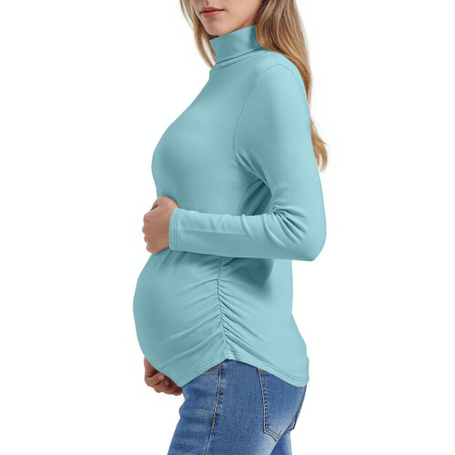 Umstandsoberteil aus Samtfleece für Damen, einfarbig, langärmelig 2