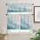 Beach Kitchen Curtains Set Aqua Beige 24 inch 2