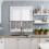 Christmas Kitchen Curtains Set Grey Farmhouse Snowflake Red 2
