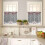 Christmas Kitchen Curtains Set Grey Farmhouse Snowflake Red 4