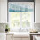 Beach Kitchen Curtains Set Aqua Beige 24 inch 3