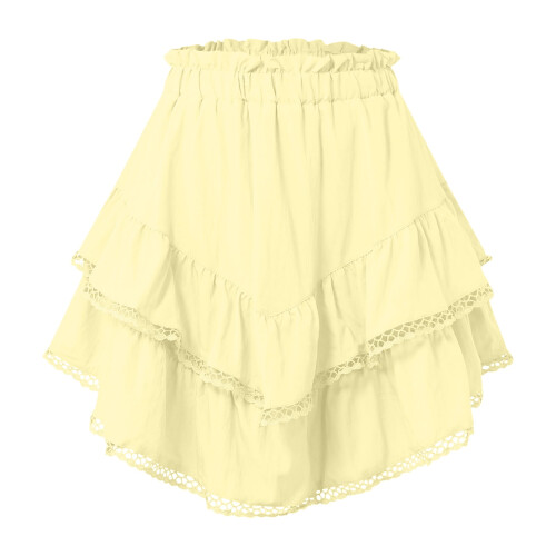 Women's Flowy Boho Skorts High Waist Ruffle Tiered 2