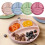 Assiettes à ventouses pour bébé en silicone de qualité alimentaire, 3 compartiments 4