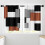 Geometric Brown Kitchen Curtains 26x36 Inch Black Grey 4