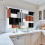 Geometric Brown Kitchen Curtains 26x36 Inch Black Grey 5