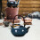 Ceramic Teapot Blue 750ml for Home Camping Tea Making 8