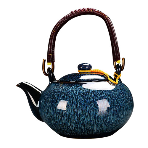 Ceramic Teapot Blue 750ml for Home Camping Tea Making 1