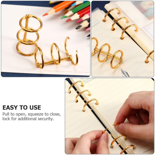 Binder Notebook Coils Metal Loose Leaf Rings 6 Pcs 1