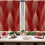 Christmas Tree Kitchen Curtains Red Short Tier Set of 2 5