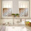 Brown geometric kitchen curtain set 3 pcs 54x36 inches 4