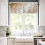 Brown geometric kitchen curtain set 3 pcs 54x36 inches 3