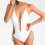 Women's backless one-piece swimsuit with cutouts and 2