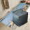 Boho pouf cover square blue storage ottoman 6