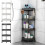 Storage Shelf Box Organizer Plastic 4-Tier Rolling Cart 6
