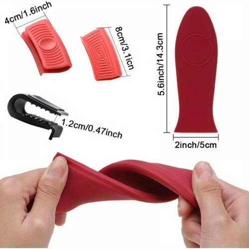 Silicone Hot Handle Holders for Cast Iron Skillets 4-Pack 1