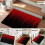 Rectangle Area Rug Red Black Striped 2x3 ft 5