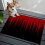 Rectangle Area Rug Red Black Striped 2x3 ft 8