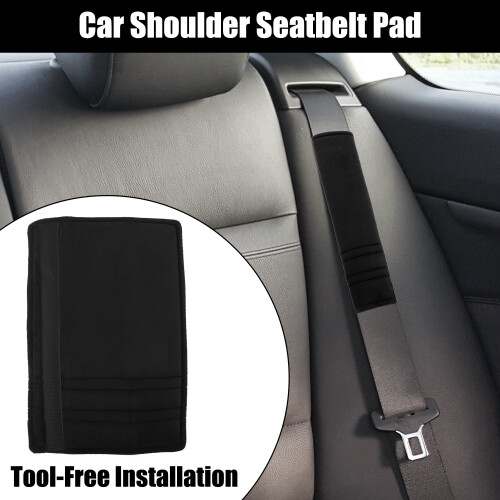 Microfiber Car Seatbelt Pad Covers Universal Black 27x6.5 1