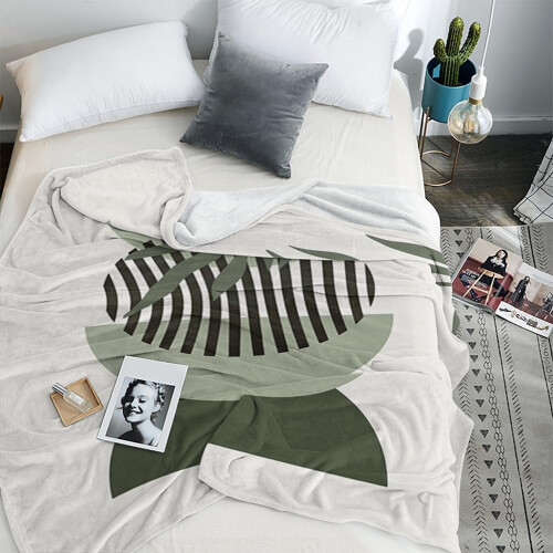 Sage Green Abstract Throw Blanket 40x50 Flannel 1