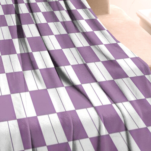 Flannel Blanket Checkerboard Pattern 50x60 inches Black 2