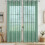 Teal Sheer Curtains with Silver Foil Pattern Light 2