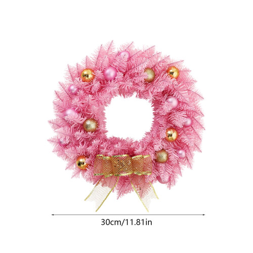 Pink Christmas Wreath Plastic 15.7 inch 2