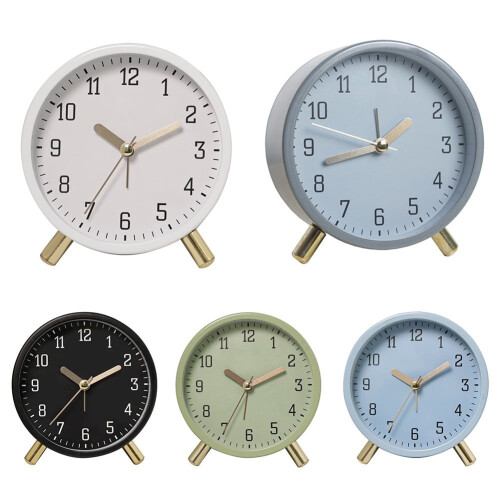 Réveil à quartz blanc rond de bureau 2
