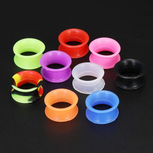 Double Flared Ear Plug Tunnel Soft Silicone 24 Pcs 1