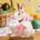 Osterhasenfiguren aus Keramik, pastellfarben, 6 Stück 4