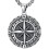 925 Sterling Silver Compass Necklace for Men with Stainless 7