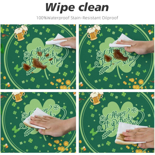 Nappe ronde élastique lavable pour la Saint-Patrick 1
