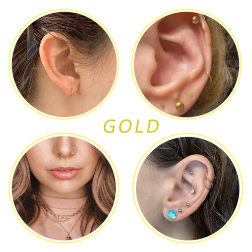 Gold Septum Ring for Nose Piercing 16G 1