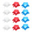 HEMOTON Star Design Foil Balloons Red White Blue 12PCS 3