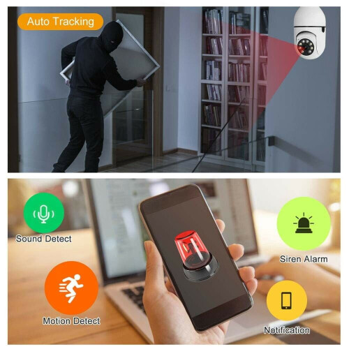 Light Bulb Camera 360 Panoramic 2.4GHz WiFi with 2-Way Audio 1