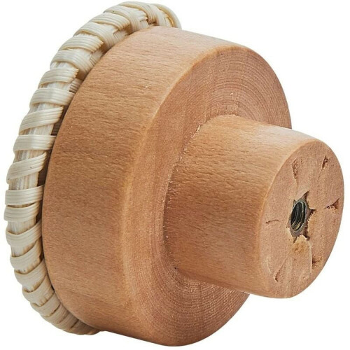 Rattan Furniture Button Handle White Circular 8-Piece 1