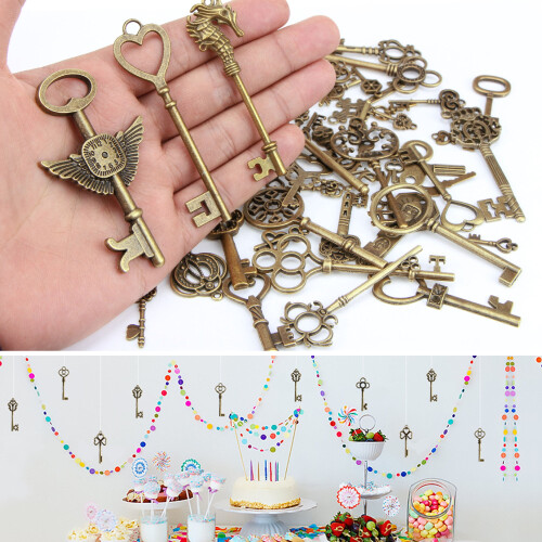 Antique Skeleton Keys Bronze Decoration Set 69 Pieces 1
