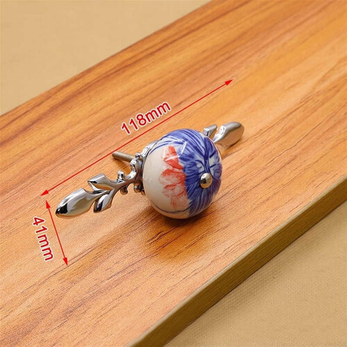 Ceramic Cabinet Knobs Blue White 41mm 2 Pack 1