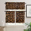 Leopard Print Valance Curtain Black Brown Fur Pattern Rod 3