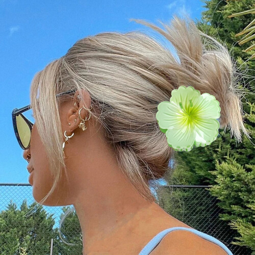 Flower-Shaped Hair Clip Gradient Orange 1 Piece 2