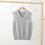 Kids Knit Sleeveless Vest Grey Lattice Pattern 8-9 Years 2