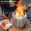 Portable 8.6 inch low-smoke fire pit stainless steel with 5