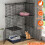 Metal 3-Tier Detachable Cat Cage with 3 Doors and 2 1