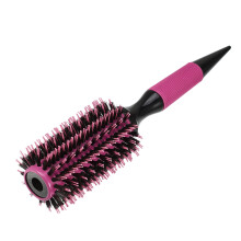 Round Hair Brush Nylon Bristles Pink 10.04 x 2.36 inches